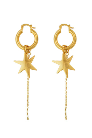 Baby Giselle hoop and star earrings (gold, silver)