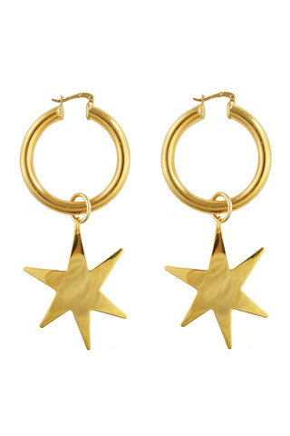 Giselle hoop and star earrings (gold, silver)