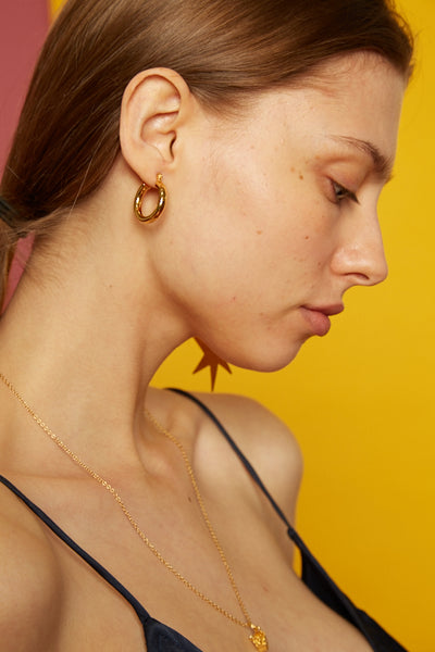 Baby Giselle hoop and star earrings (gold, silver)