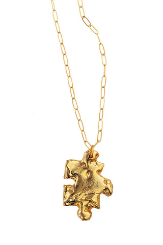 Puzzle necklace - gold