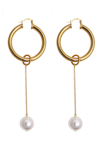 Requiem pearl hoop earrings - cream