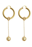 Requiem pearl hoop earrings - gold