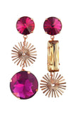 Sunray earrings - cerise