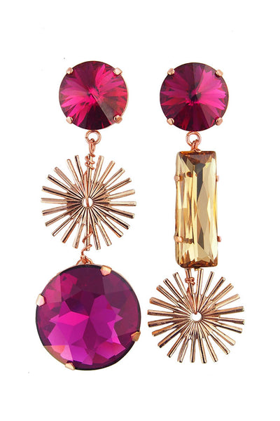 Sunray earrings - cerise