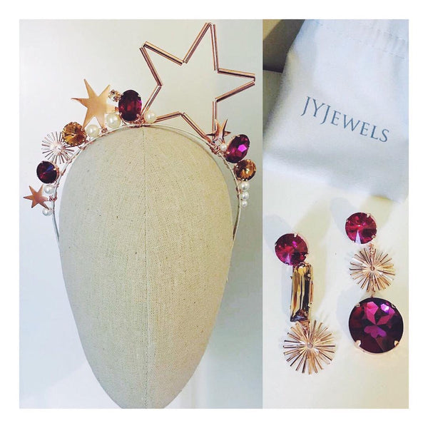 Sunray earrings - sapphire