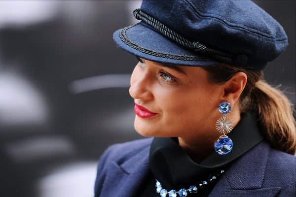 Sunray earrings - sapphire